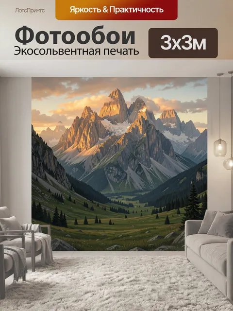 Фотообои Альпийские вершины на закате