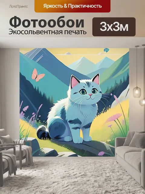 Фотообои кошка в горах