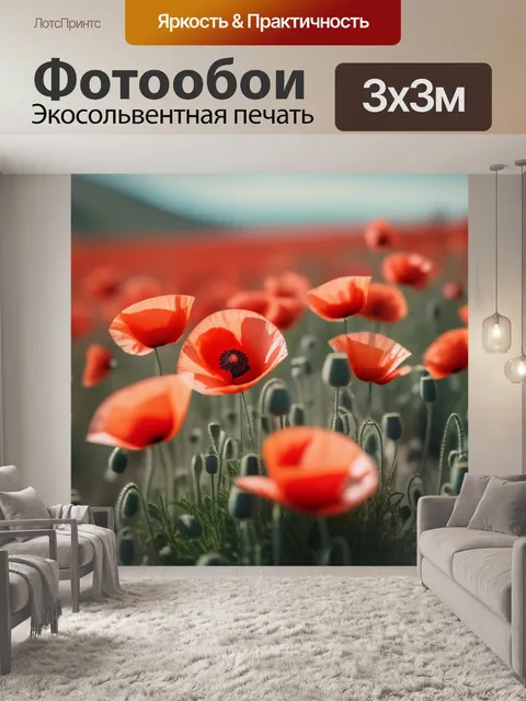 Фотообои с маками минимал