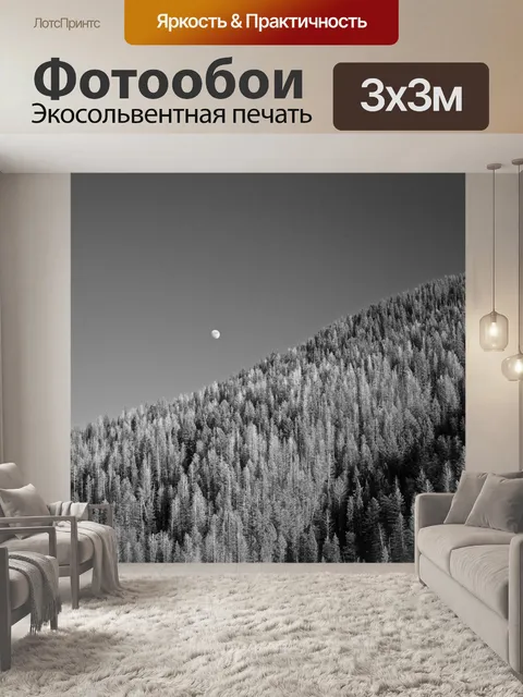 Фотообои Луна над Pine Trees