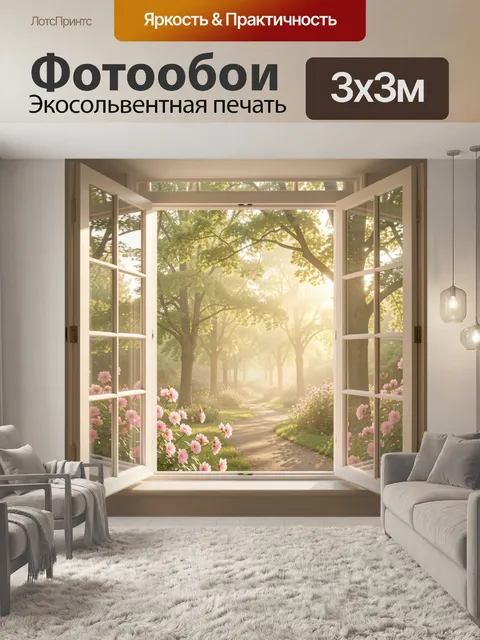 Фотообои Солнечная аллея в весеннем саду