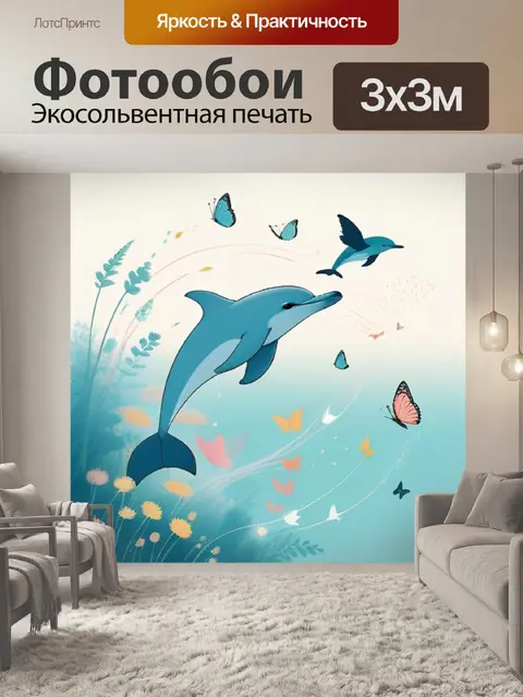 Фотообои дельфин минимализм