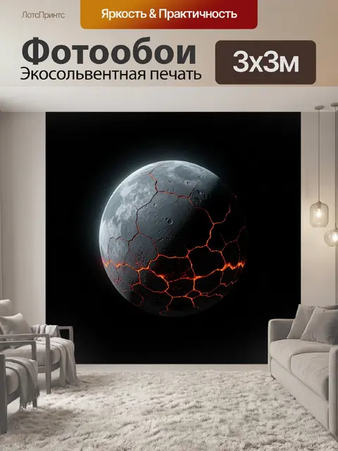 Фотообои Разрушенная лунная сфера