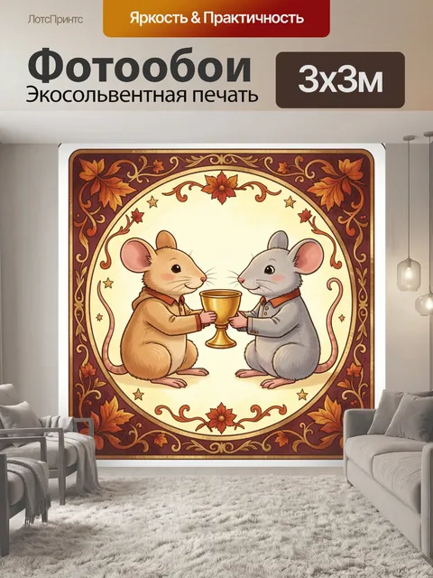 Фотообои Две мыши с кубком