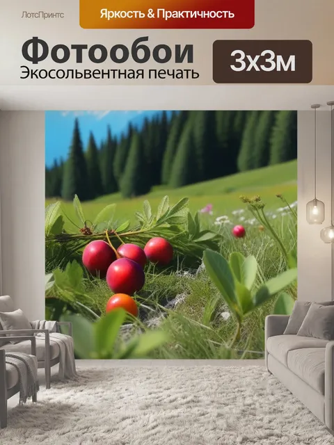 Фотообои высокогорные фрукты на фоне альпийских лугов