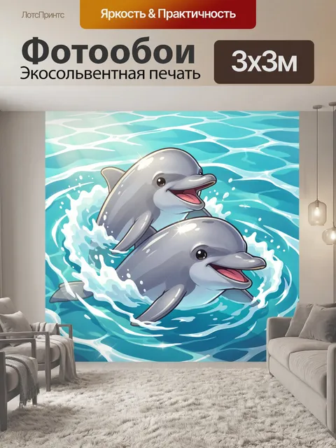 Фотообои Два дельфина в океане