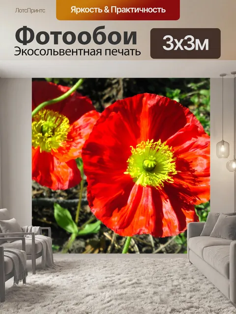 Фотообои Красный Сад Цветочный