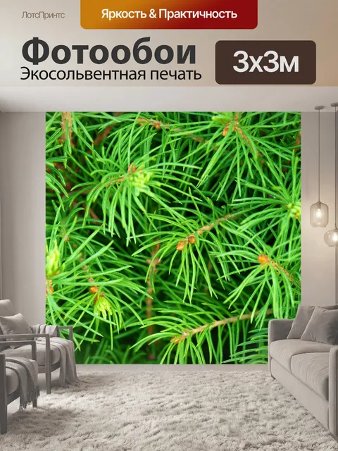 Фотообои зеленым фоном иглы