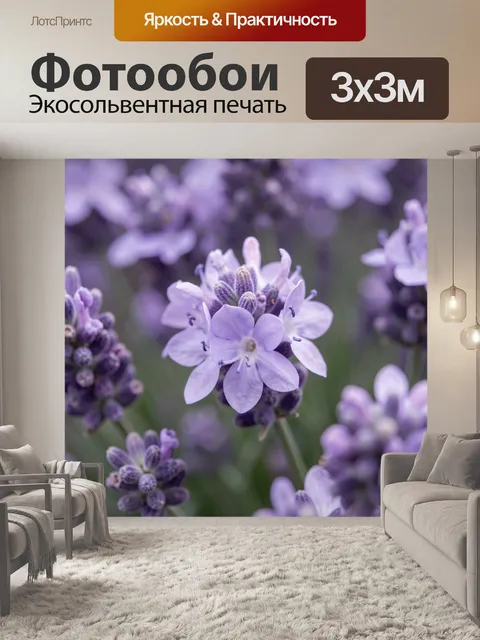 Фотообои Лавандовые цветы в мягком свете