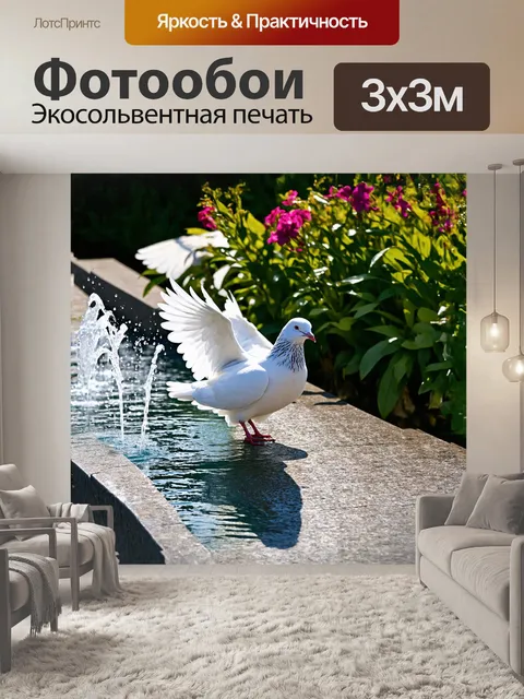 Фотообои огромный белый голубь