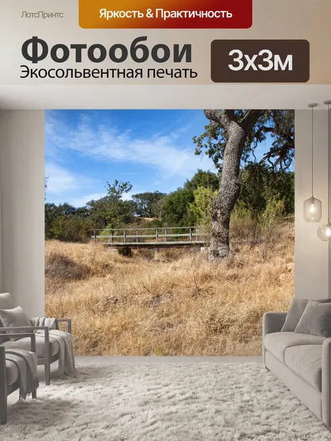 Фотообои Мост между дубовыми деревьями