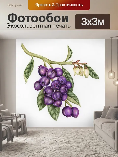 Фотообои Черника фрукты арт винтаж