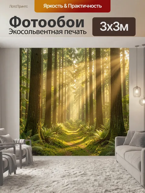 Фотообои Тропинка в туманном лесу