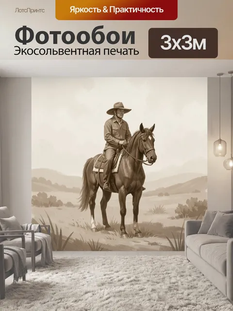 Фотообои Ковбой верхом на лошади