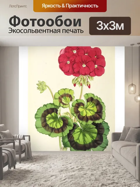 Фотообои Искусство иллюстрации садовых цветов
