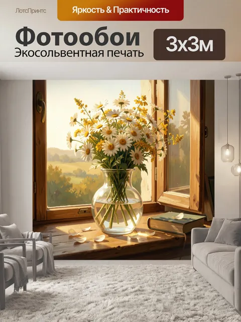 Фотообои Ромашки у открытого окна
