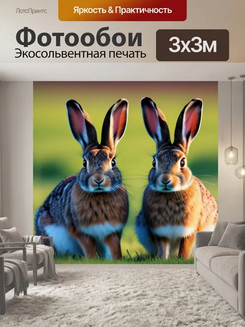 Фотообои с зайцами минимал