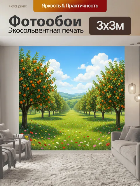 Фотообои Апельсиновый сад в солнечный день