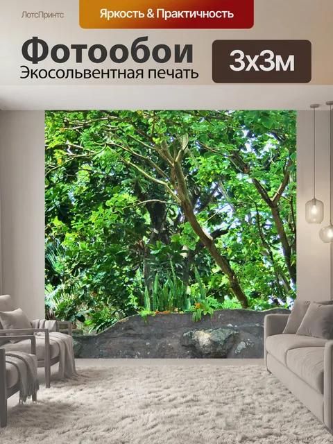 Фотообои джунгли с акцентированными краями