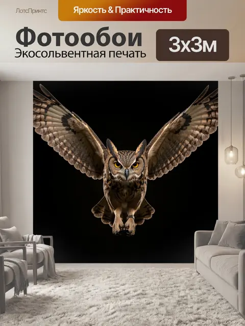 Фотообои Сова с расправленными крыльями