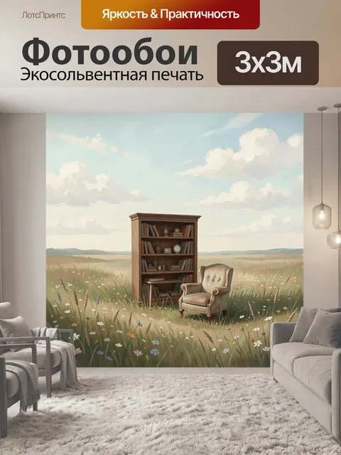 Фотообои Уютный уголок в цветущем лугу