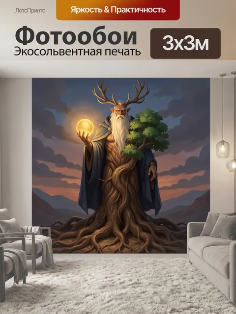 Фотообои Древний дух с луной и деревом