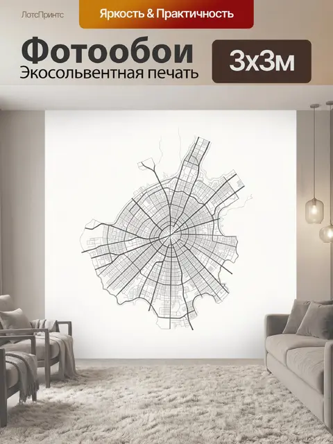 Фотообои Радиальная схема городских кварталов