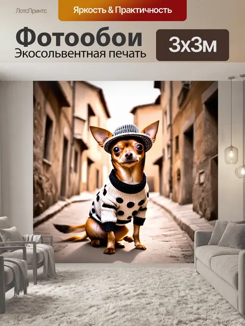 Фотообои стильная собака чихуахуа