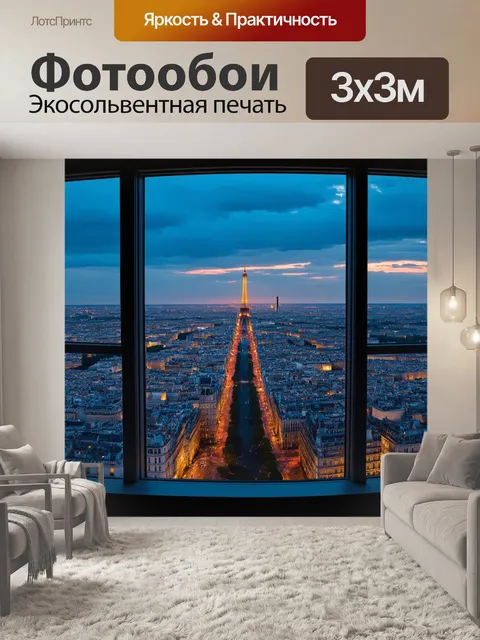 Фотообои панорамный вид на париж