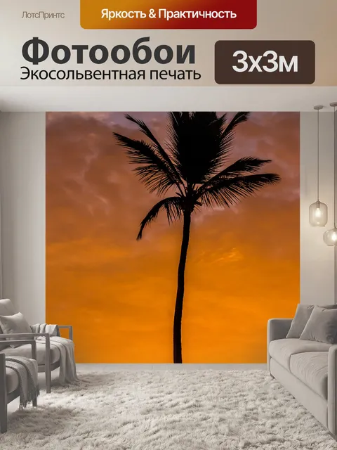 Фотообои Пальма на рассвете