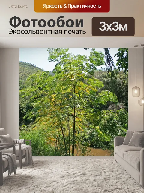 Фотообои река с деревьев на берегу