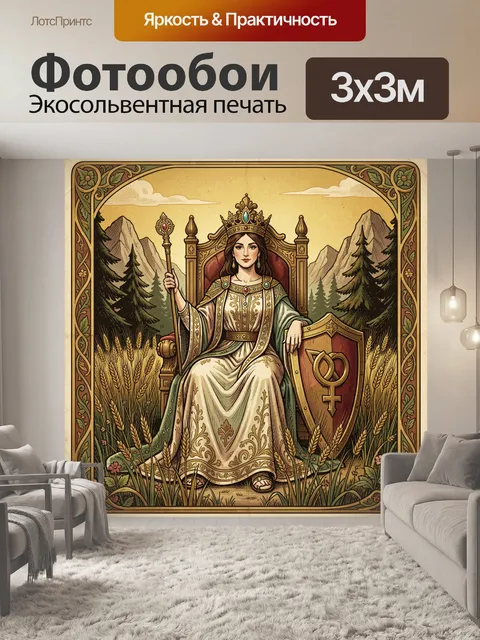 Фотообои Королева на престоле среди лесов