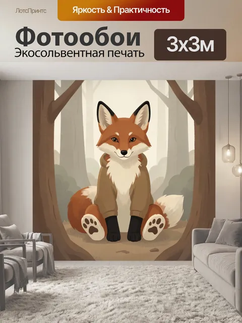 Фотообои Лиса в лесу