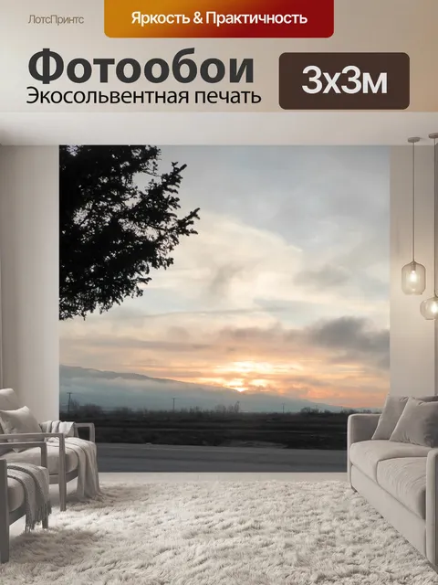 Фотообои Силуэт Дерево в закат