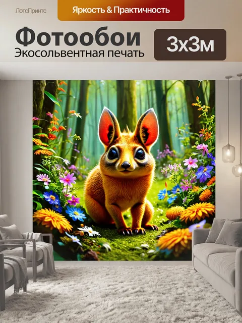 Фотообои животные в стиле неоромантизм: яркое и детализированное изображение лесного зверя