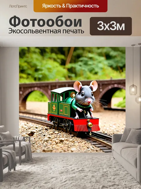 Фотообои животные в стиле стимпанк: стальная мышь
