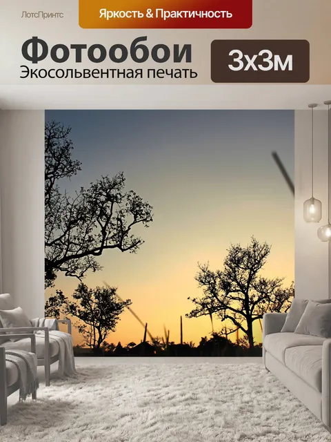 Фотообои Силуэт дерева в природе
