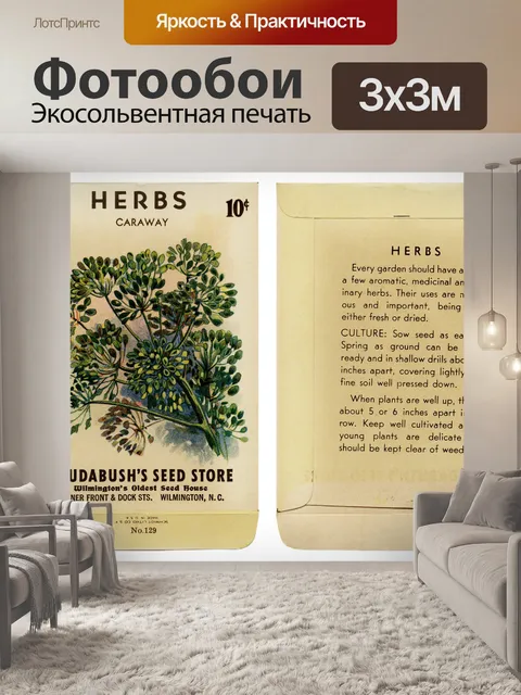 Фотообои Пакет с семенами Винтажный тмин