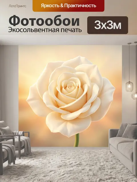 Фотообои Нежная белая роза