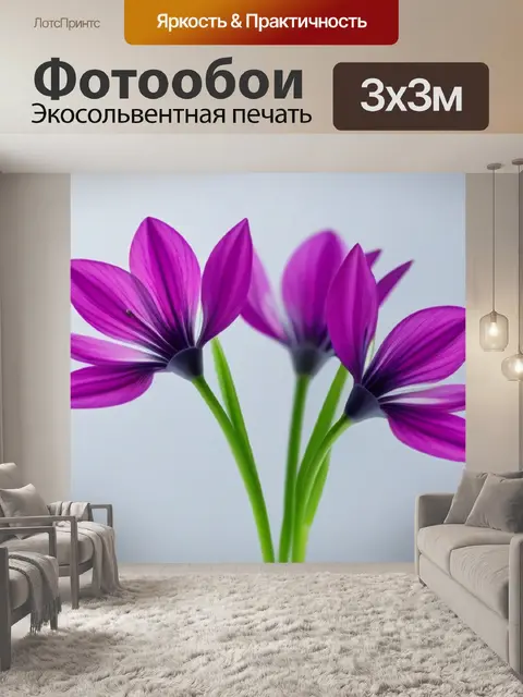 Фотообои изящные цветы в стиле минимализм