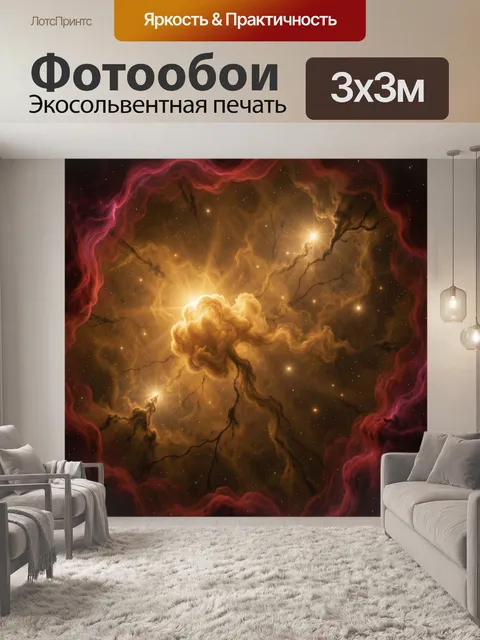 Фотообои Космическая туманность и звезды