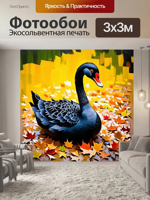 Фотообои стильный черный лебедь