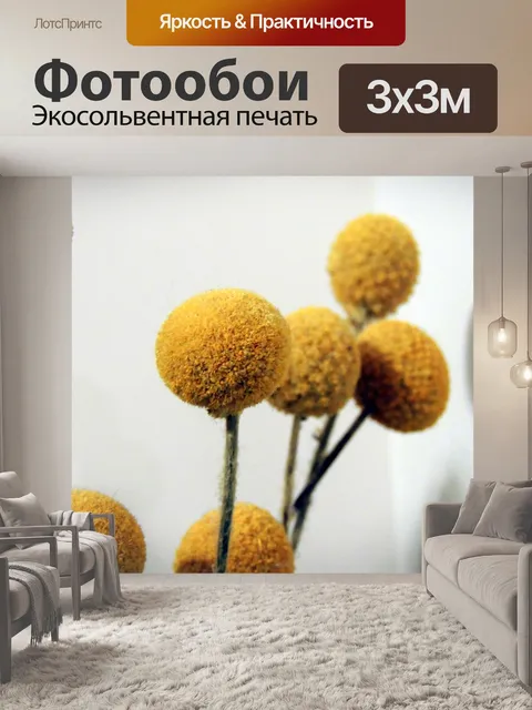 Фотообои Желтый шар Билли цветы