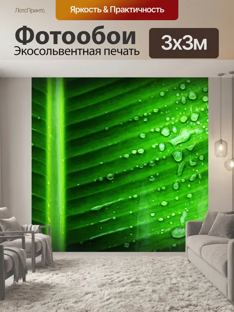 Фотообои Зеленый лист банан