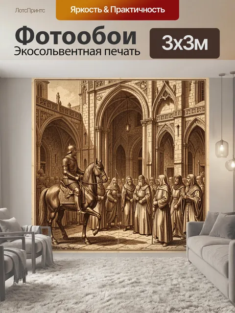 Фотообои Средневековая сцена у арок
