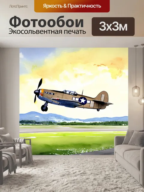 Фотообои классический винтажный самолет