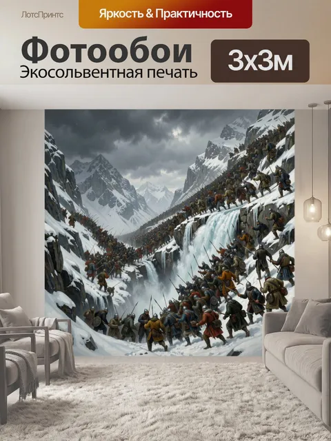 Фотообои Средневековое войско в снежных горах