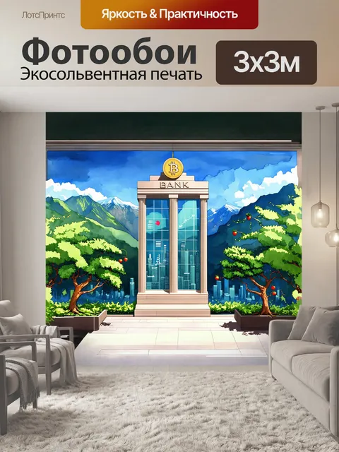 Фотообои на переднем плане здание банка