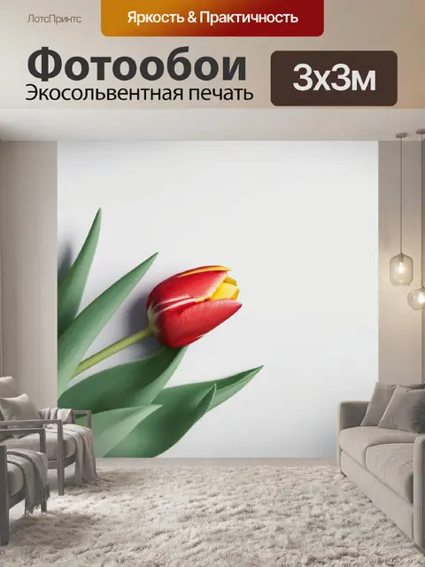 Фотообои с тюльпанами минимал