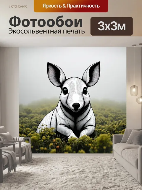 Фотообои туман в стиле однострочный рисунок